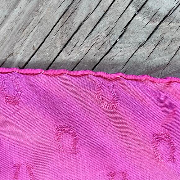 Bayron Women's Vintage Pink And Green Floral Tiger Print Square Scarf 100% Silk - Picture 8 of 10